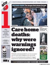 I Newspaper (UK) Newspaper Front Page for 3 September 2015