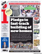 I Newspaper (UK) Newspaper Front Page for 4 January 2016