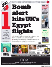 I Newspaper (UK) Newspaper Front Page for 5 November 2015