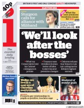 I Newspaper (UK) Newspaper Front Page for 6 April 2015