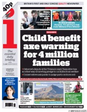 I Newspaper (UK) Newspaper Front Page for 8 April 2015