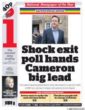 I Newspaper (UK) Newspaper Front Page for 8 May 2015