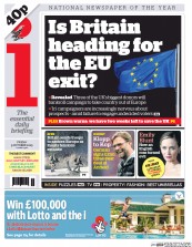 I Newspaper (UK) Newspaper Front Page for 9 October 2015