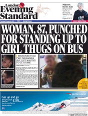 London Evening Standard (UK) Newspaper Front Page for 10 November 2015