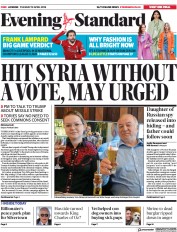 London Evening Standard (UK) Newspaper Front Page for 11 April 2018