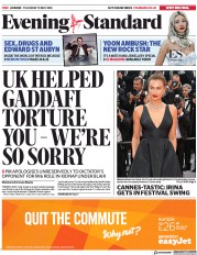 London Evening Standard (UK) Newspaper Front Page for 11 May 2018