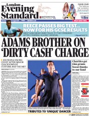 London Evening Standard (UK) Newspaper Front Page for 11 August 2015