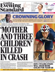 London Evening Standard (UK) Newspaper Front Page for 12 August 2016