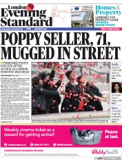 London Evening Standard (UK) Newspaper Front Page for 13 November 2015