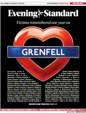 London Evening Standard (UK) Newspaper Front Page for 14 June 2018