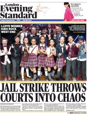 London Evening Standard (UK) Newspaper Front Page for 16 November 2016