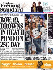 London Evening Standard (UK) Newspaper Front Page for 16 April 2015