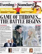 London Evening Standard (UK) Newspaper Front Page for 16 April 2019