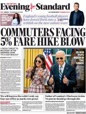 London Evening Standard (UK) Newspaper Front Page for 16 July 2021