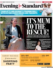 London Evening Standard (UK) Newspaper Front Page for 17 May 2018