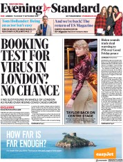 London Evening Standard (UK) Newspaper Front Page for 18 September 2020