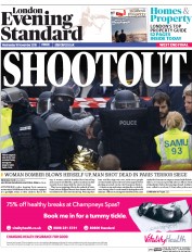 London Evening Standard (UK) Newspaper Front Page for 19 November 2015