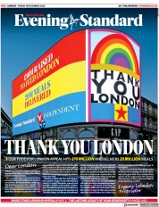 London Evening Standard (UK) Newspaper Front Page for 19 December 2020