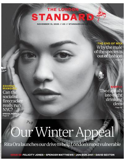 London Evening Standard Newspaper Front Page (UK) for 20 November 2025