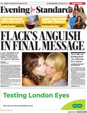 London Evening Standard (UK) Newspaper Front Page for 20 February 2020