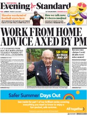 London Evening Standard (UK) Newspaper Front Page for 20 July 2020