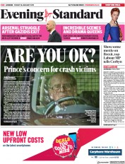 London Evening Standard (UK) Newspaper Front Page for 21 January 2019