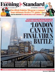 London Evening Standard (UK) Newspaper Front Page for 22 December 2020