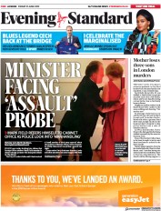 London Evening Standard (UK) Newspaper Front Page for 22 June 2019