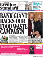 London Evening Standard (UK) Newspaper Front Page for 22 September 2016