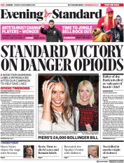 London Evening Standard (UK) Newspaper Front Page for 23 December 2019