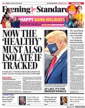 London Evening Standard (UK) Newspaper Front Page for 23 May 2020