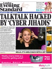 London Evening Standard (UK) Newspaper Front Page for 24 October 2015