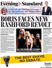 London Evening Standard (UK) Newspaper Front Page for 24 October 2020