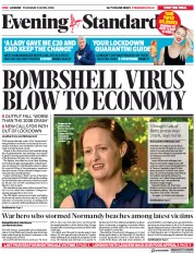 London Evening Standard (UK) Newspaper Front Page for 24 April 2020