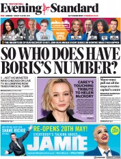 London Evening Standard (UK) Newspaper Front Page for 24 April 2021