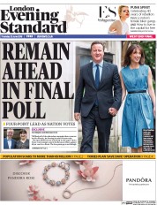 London Evening Standard (UK) Newspaper Front Page for 24 June 2016