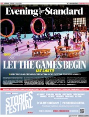 London Evening Standard (UK) Newspaper Front Page for 24 July 2021