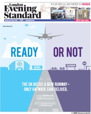 London Evening Standard (UK) Newspaper Front Page for 25 October 2016