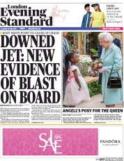 London Evening Standard (UK) Newspaper Front Page for 25 May 2016