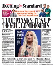 London Evening Standard (UK) Newspaper Front Page for 25 June 2021