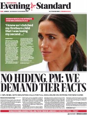 London Evening Standard (UK) Newspaper Front Page for 26 November 2020