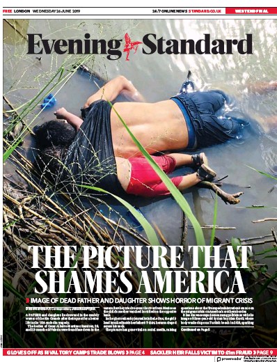 London Evening Standard Newspaper Front Page (UK) for 27 June 2019