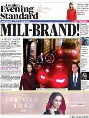 London Evening Standard (UK) Newspaper Front Page for 29 April 2015