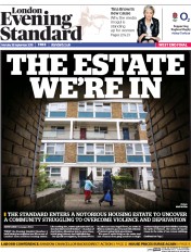 London Evening Standard (UK) Newspaper Front Page for 29 September 2015