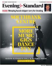 London Evening Standard (UK) Newspaper Front Page for 2 April 2018