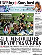 London Evening Standard (UK) Newspaper Front Page for 31 March 2021