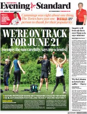 London Evening Standard (UK) Newspaper Front Page for 31 May 2021