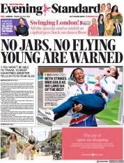 London Evening Standard (UK) Newspaper Front Page for 31 July 2021