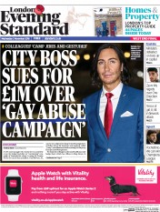 London Evening Standard (UK) Newspaper Front Page for 3 November 2016