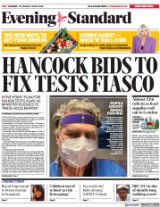 London Evening Standard (UK) Newspaper Front Page for 3 April 2020